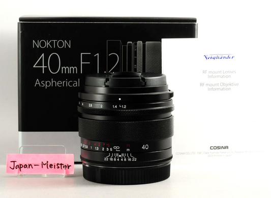 【Rank : S】NOKTON 40mm F/1.2 Aspherical Canon RF Mount Standard Black Lens