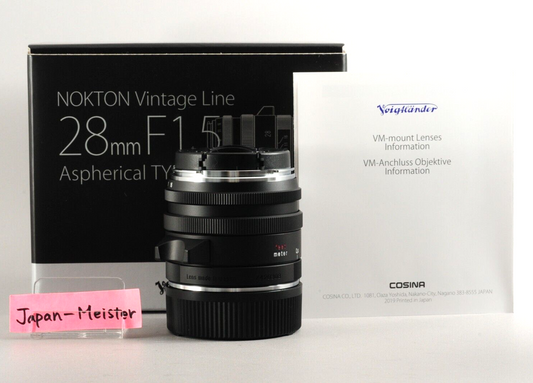 【Rank : S】NOKTON Vintage Line Aspherical 28mm F1.5 Type I VM Leica M Black